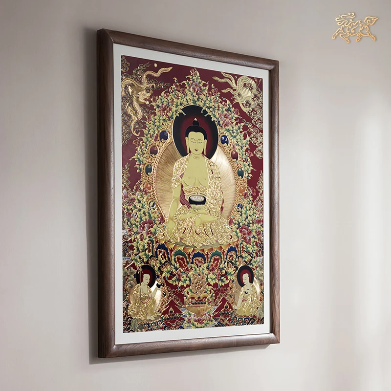 110cm large Buddhism home wall high grade brass sculpture frame Sakyamuni buddha Thangka painting BLESS family safe health