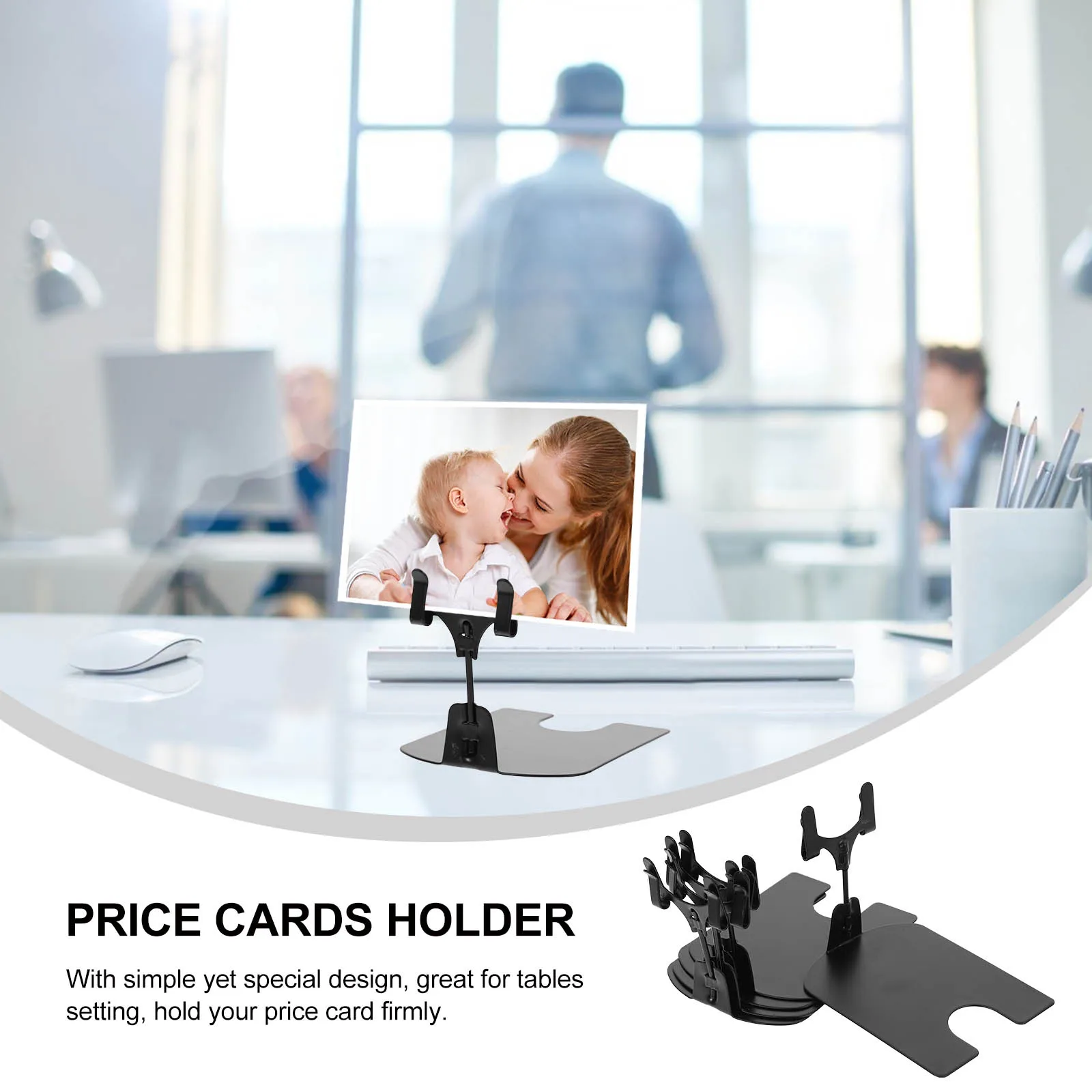 5 Pcs Shelving Price Tag Holder Rack Shelf Retail Signs Clamp Label Tags Black Caps Display