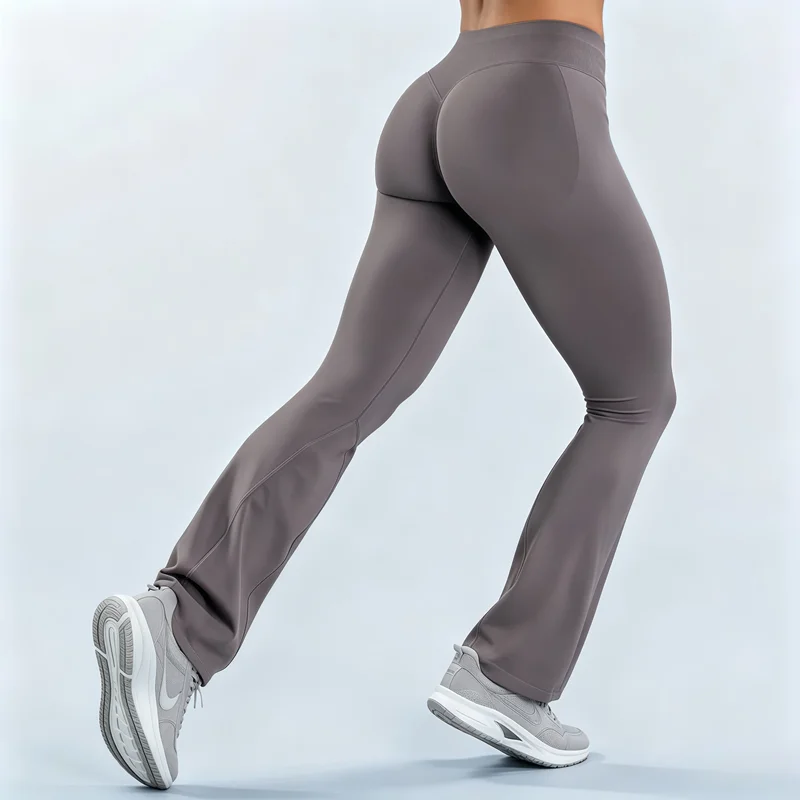 HISTELLO Fitness Flared Leggings Women Sexy High Elastic Seamless Yoga Pants Scrunch Butt Lift Tummy Control Gym Sports Tight
