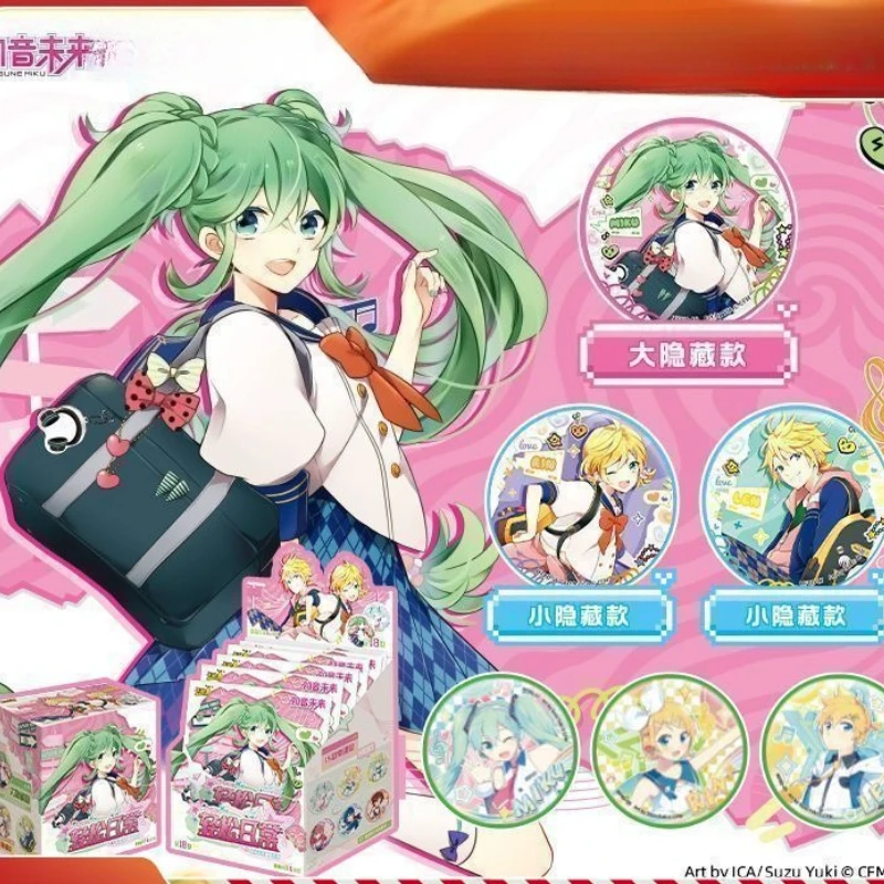 

Hatsune Miku anime merchandise cartoon cute blind box badge toy Kawaii 2D tinplate brooch accessory backpack pendant gift