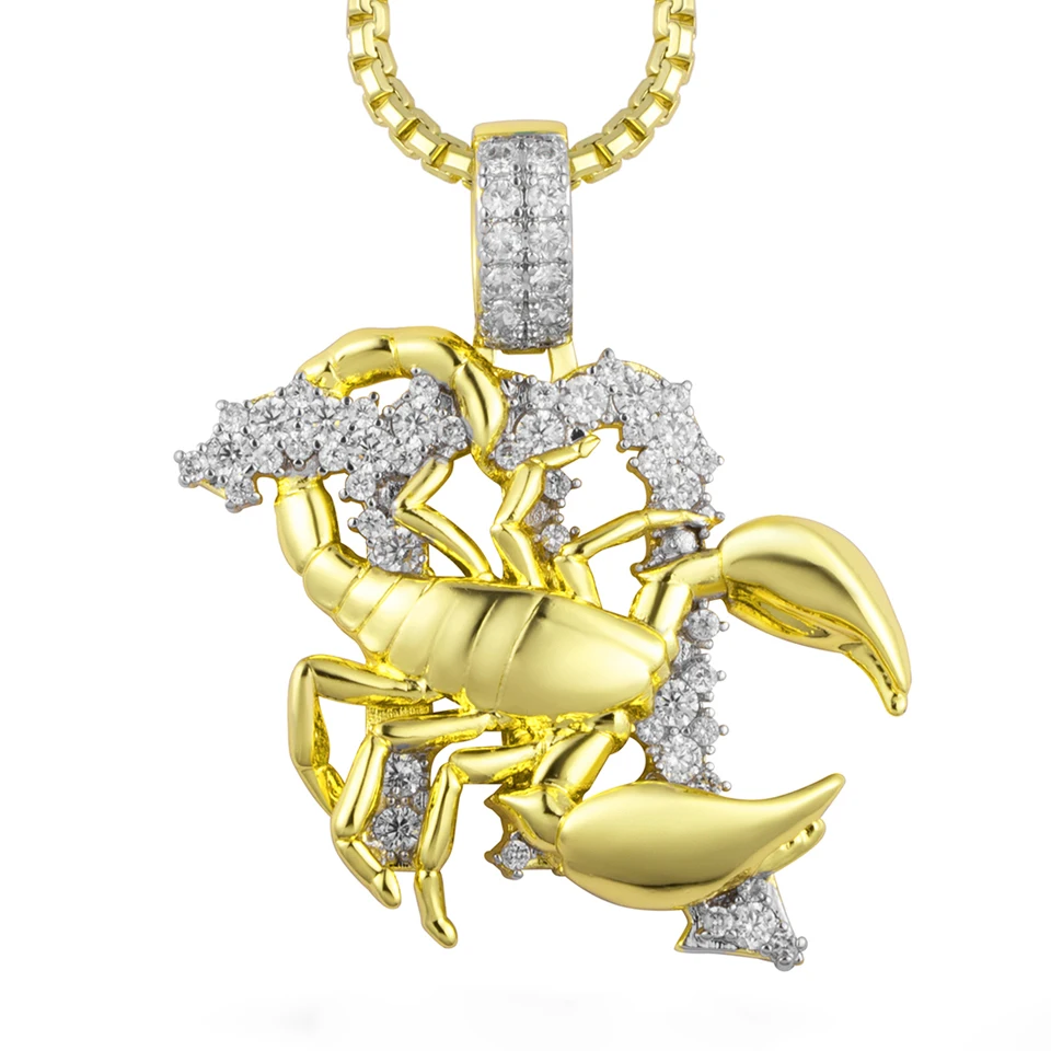 VANAXIN 12 Zodiac Signs Pendant Necklace Iced Out Cubic Zirconia Astrology Charm 14K Gold Plated Hip Hop Jewelry Set for Men Wom