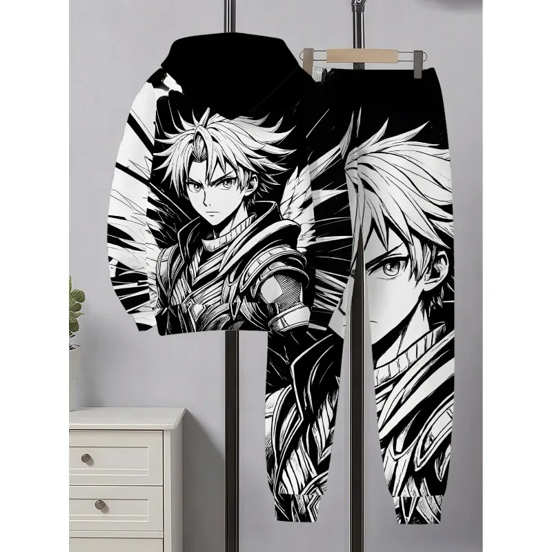 2025 Jersey informal con estampado 3D de tendencia de moda para hombre, pantalones largos para primavera y otoño, ropa deportiva de manga larga