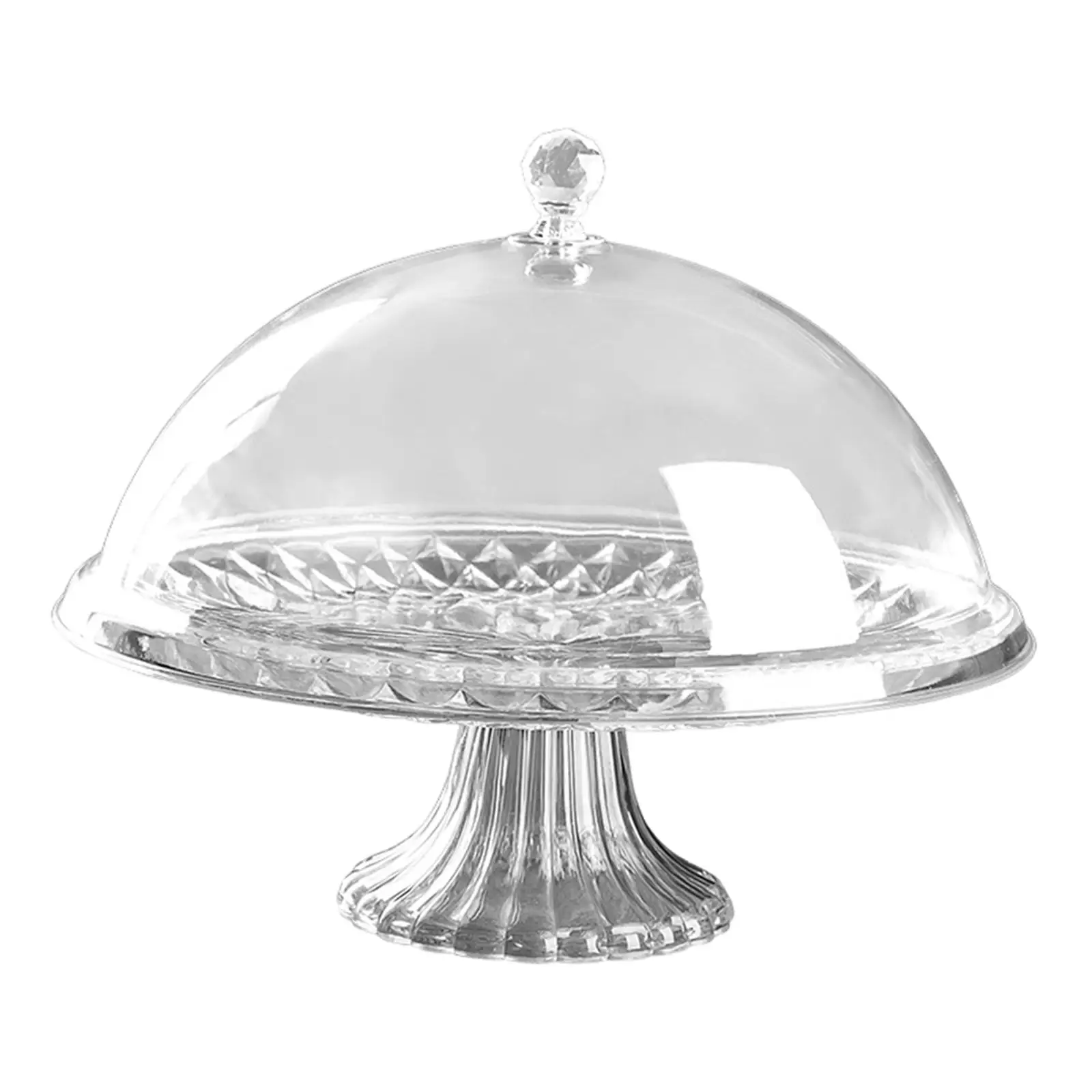 Cake Plate with Cover, Drop Resistant Round Shape Multifunctional Visible Cake Stand for Dessert Cake Tray Snack Display Fruit