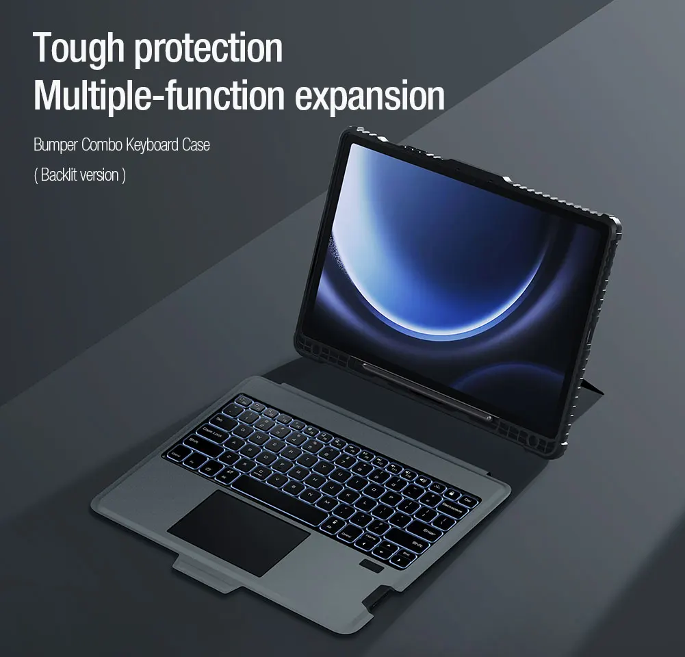 NILLKIN Für Samsung Galaxy Tab S10 FE + Fall Bluetooth Magie Hintergrundbeleuchtung Tastatur Fall Für Samsung Tab S10 FE /Tab S9 + Smart Abdeckung