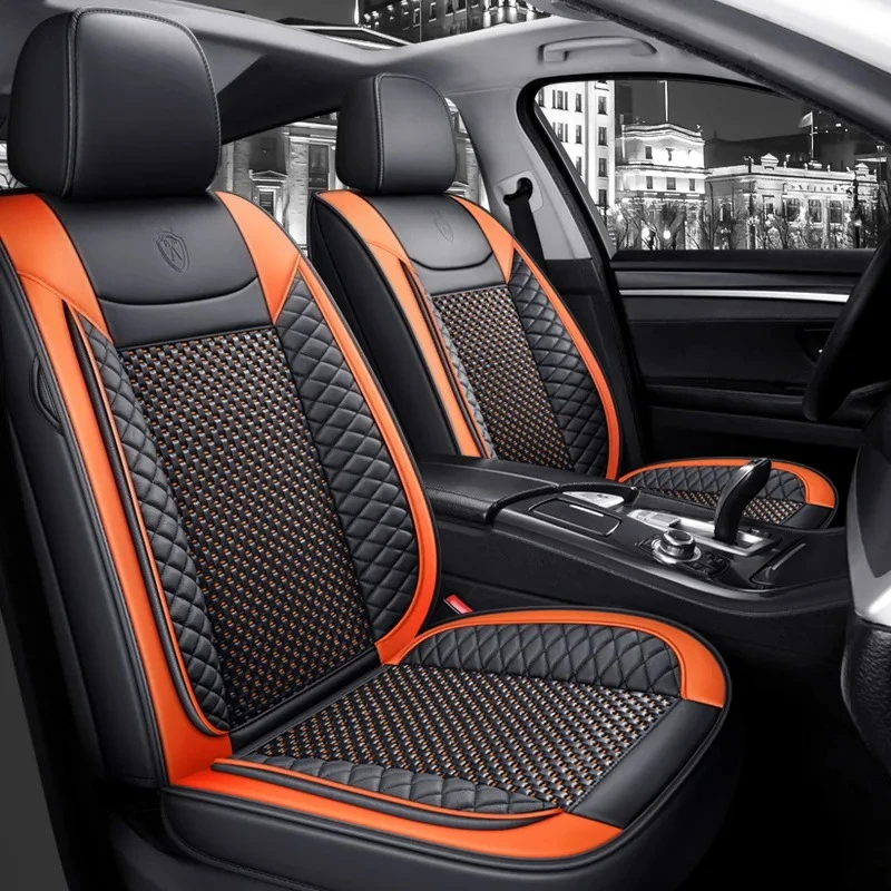 Full Set Car Seat Covers Premium Leather and ice silk Universal For Honda Fit 2 Jazz II 2008 2009 2010 2011 2012 2013 2014 2015 view 2