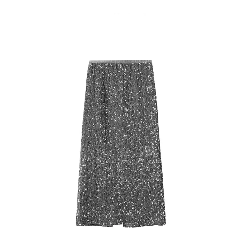 Y2k Fairycore Aesthetics Sweet Solid Causal Women Skirts  All Match Skirt Sexy Chic Fashion Elegant Mujer Faldas Sequined