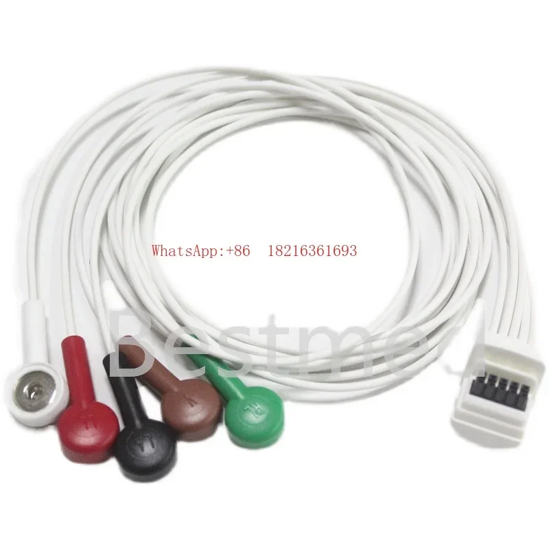 2026GOOD Used For The H3 H12 Dynamic Electrocardiogram Lead Wire Of The Five Lead Button Monitor