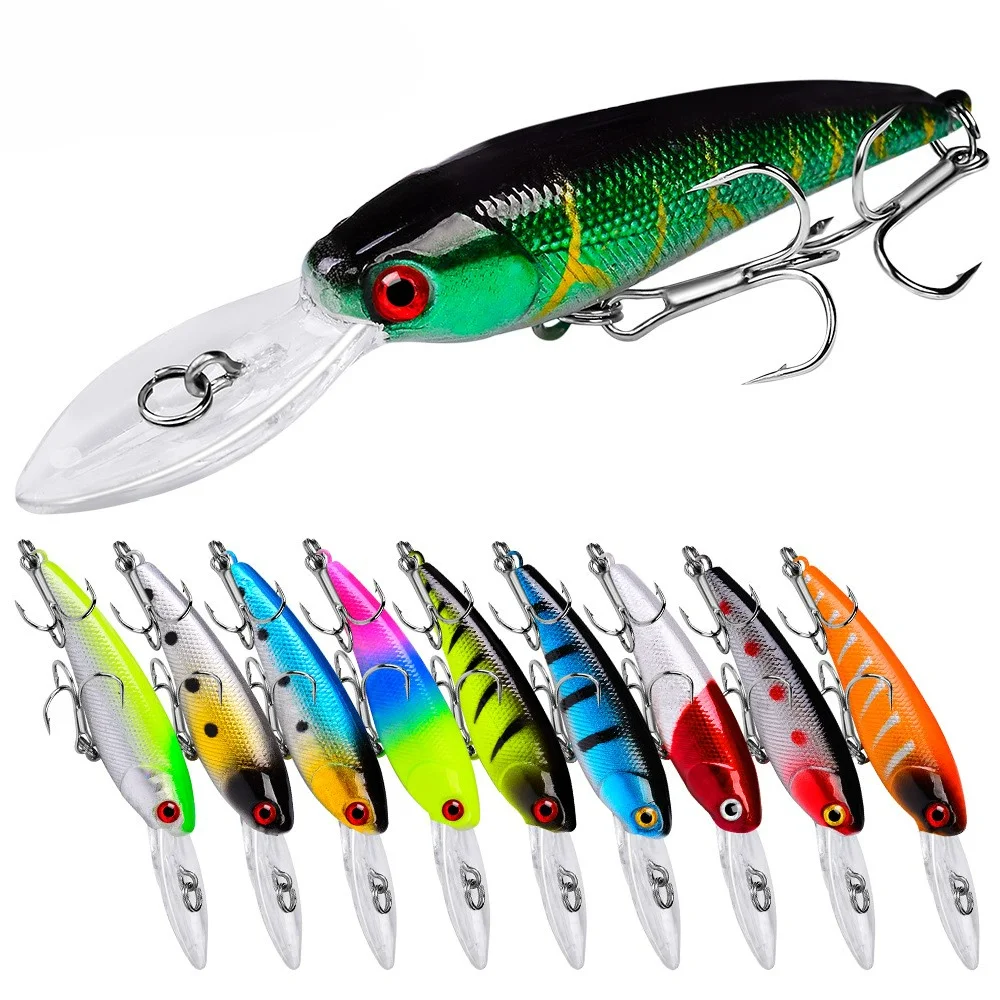 

Artificial Hard Lure Bait Baits 9cm 8.3g Fishing Accessories Minnow Sea Lures Wobblers for Pike Black Carp Goods Spinning Tools