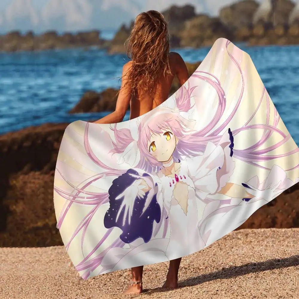M-Madoka-Magica Microfiber Beach Towel Absorbent Quick dry Soft Yoga Swimming Resort Mountain Climbing Towel