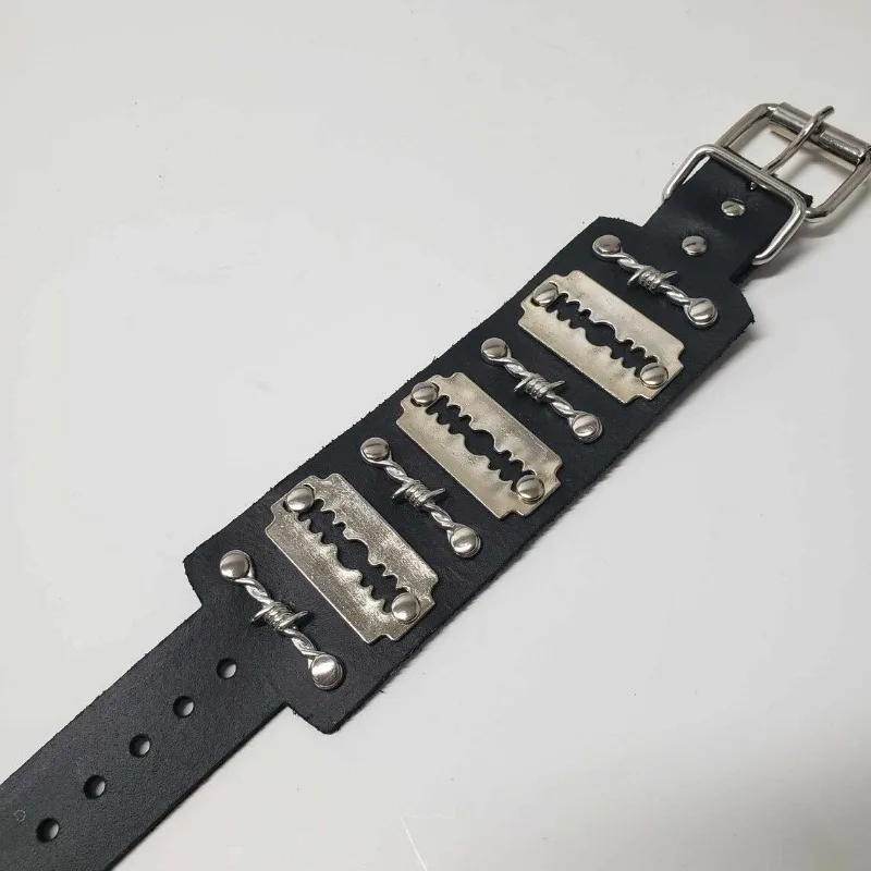 Halloween Punk Gothic Pu Leather Fashion Bracelet, Daily Holiday Party Costume Decoration, Hip-Hop Performance Handmade Outfit
