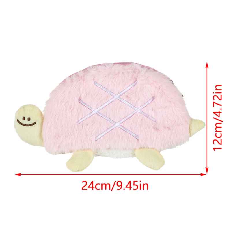 Japan Cute Plush Cute Turtle Doll Coin Purse Wristlet Bag Cartoon Wallet Mini Zipper Girl Coin Wallet Cable Headset Bag