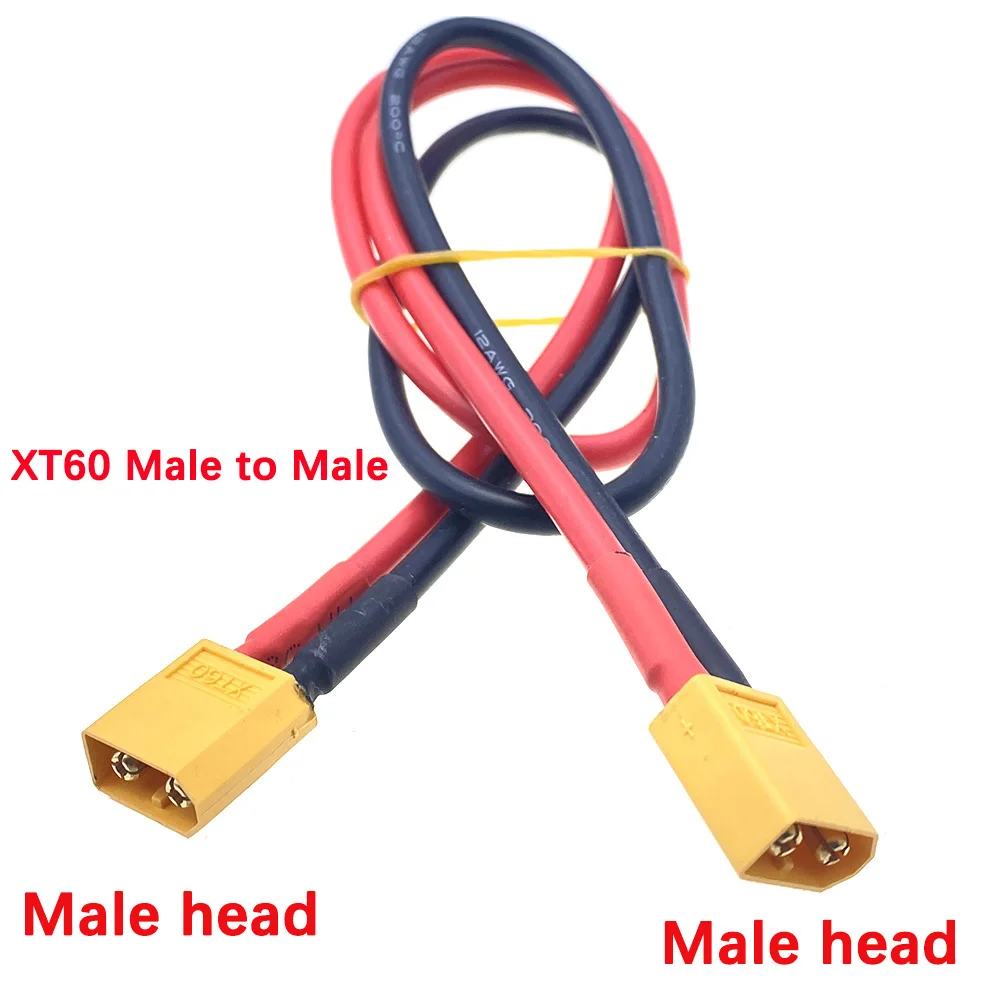 

10cm - 1m XT60 Battery Male Female Connector Model airplane 30A high current Plug 12AWG Soft cable for 11.1v 14.8v 22.2v battery