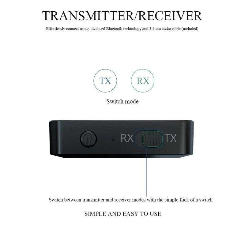 차량용 블루투스 5.0 오디오 수신기 송신기 어댑터, AUX RCA 3.5mm 잭, 스테레오 음악, TV PC용 무선 USB 동글, 2 in 1