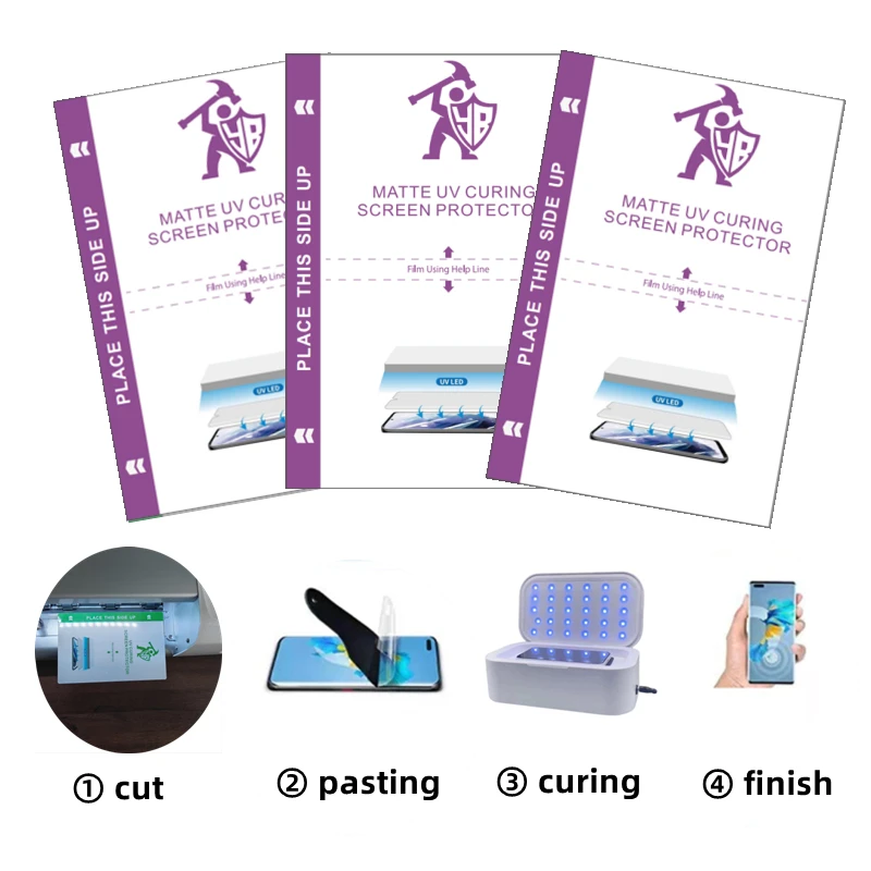 

10/25pcs Matte UV Curing Screen Protector For Cutting Machine Flexible Hydrogel UV Frosted Curable Film Screen ProtectIve Film