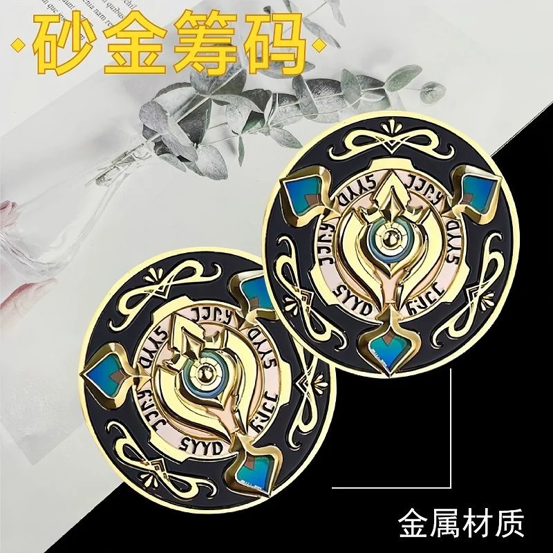 Jeu Honkai:Star Rail Game Metal Coins, Chip Currency Aventurine Dice, Halloween Carnival, Christmas Party Cosplay Props, Model