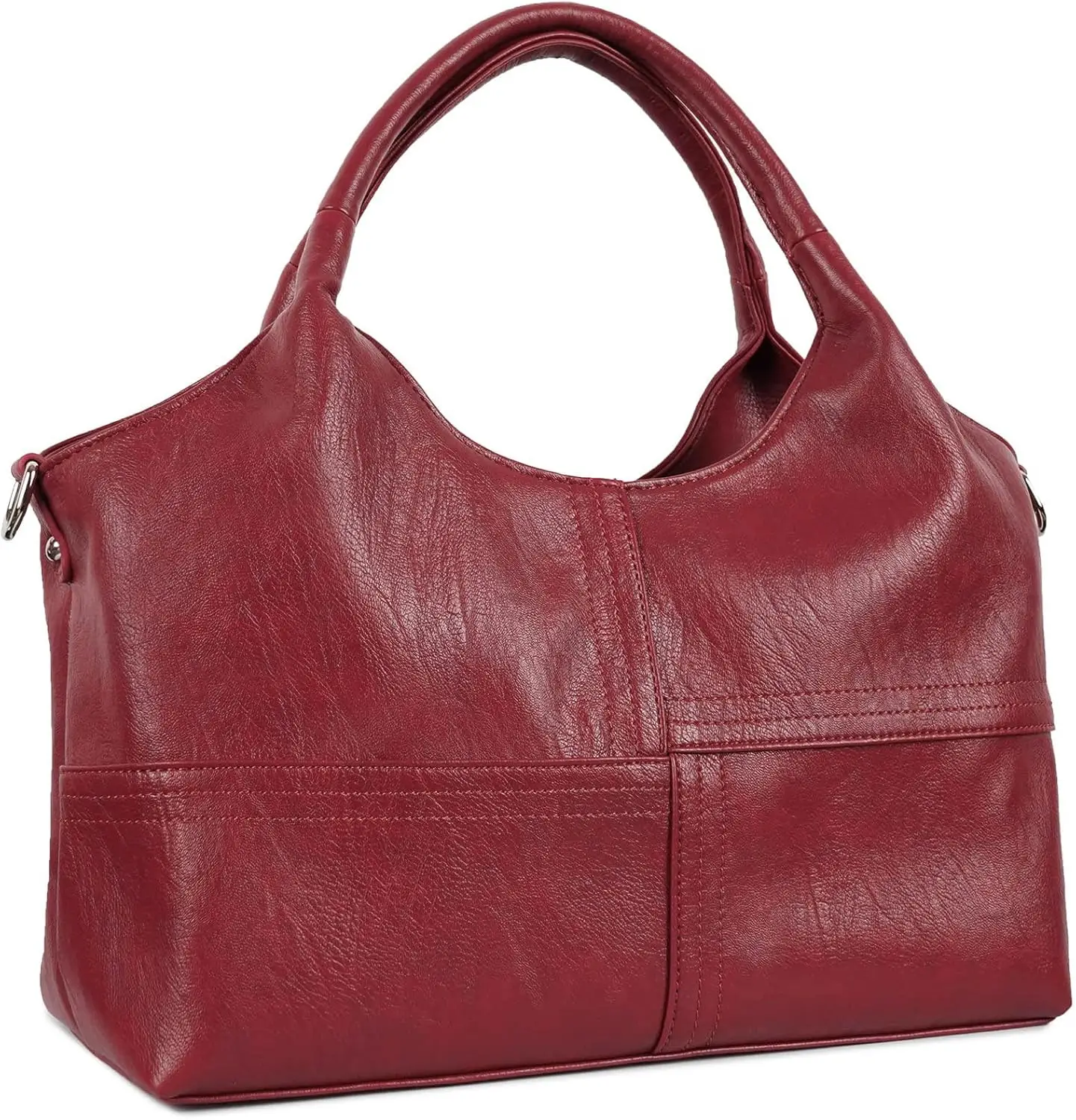 

Medium Vegan Leather Purses for Women with Detachable Satchel Strap, Ladies Handbags, Tote Hobo Bags with Two-Handle