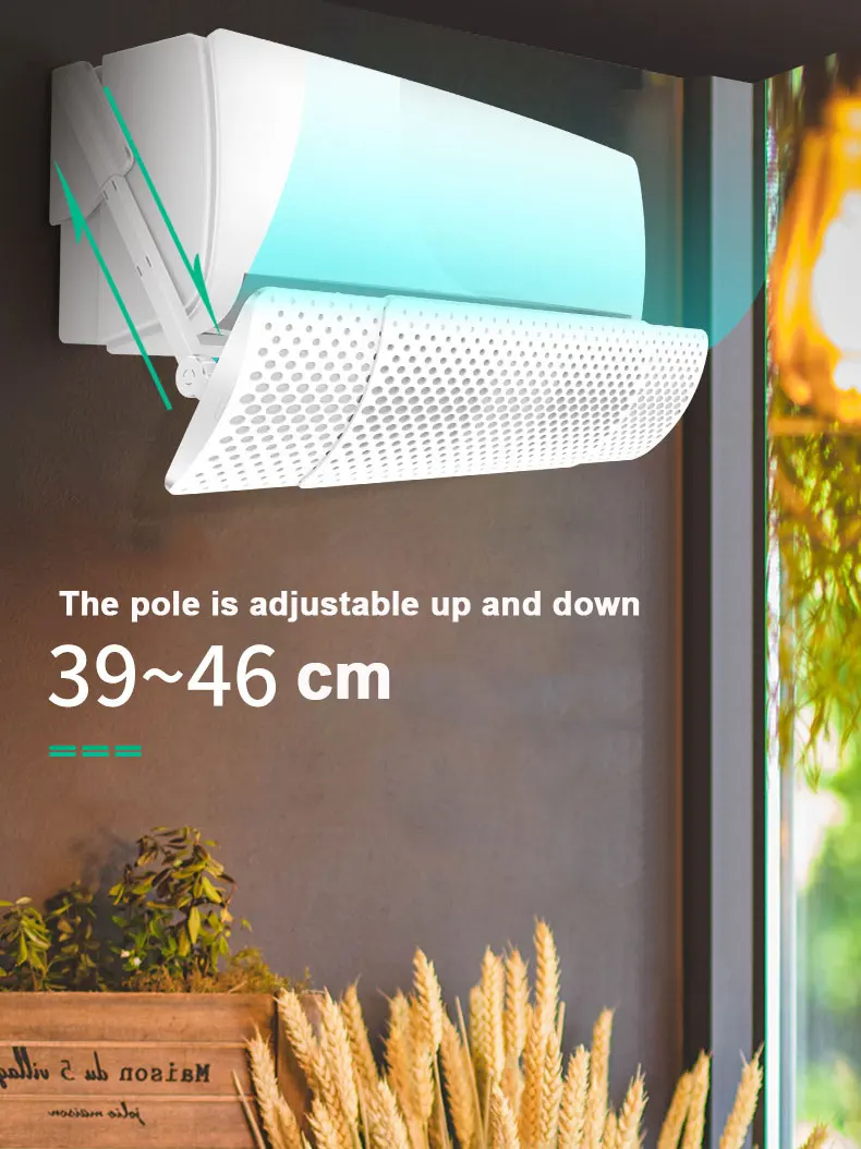 Anti-direct blowing air-conditioning windshield air conditioner shutters plastic-steel wind deflector baffle view 3