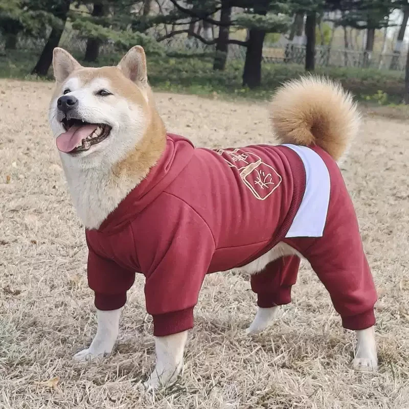 New Year Big Large Dog Clothes Winter Pet Apparel Corgi Shiba Inu Border Collie Husky Samoyed Labrador Golden Retriever Clothing