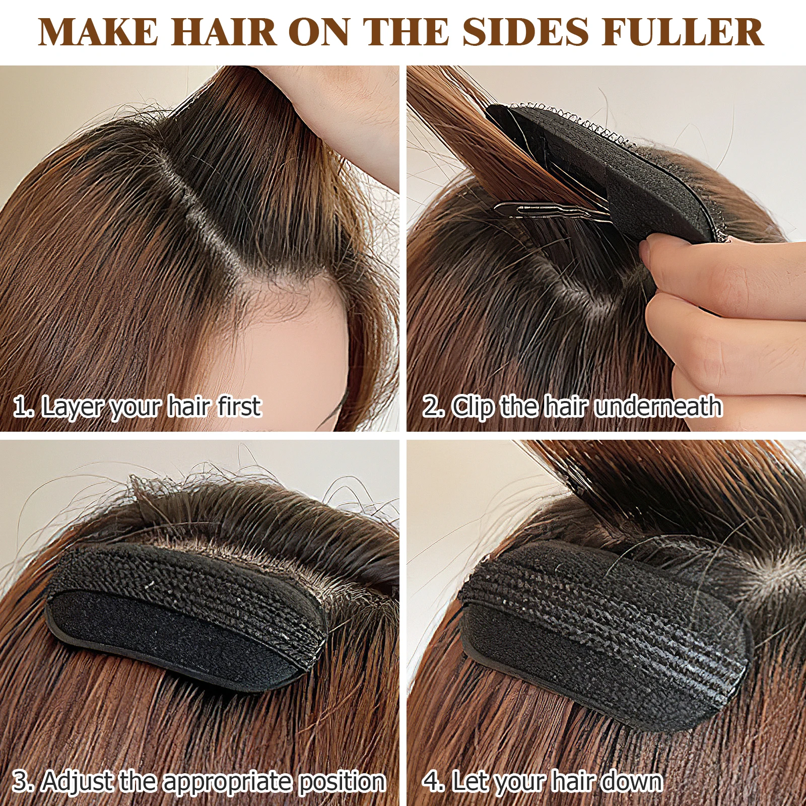 1 set 1 Set Volume Bump Clips Women'S Invisible Styling Tool Female Accessories Increase Thickness Invisible Pads Styling Clamp