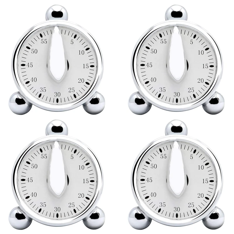 

HOT SALE 4 PCS Kitchen Timer,Countdown Loud Alarm Clock, Wind Up 60 Minutes Mechanical Visual Timer, For Cooking Baking Kids