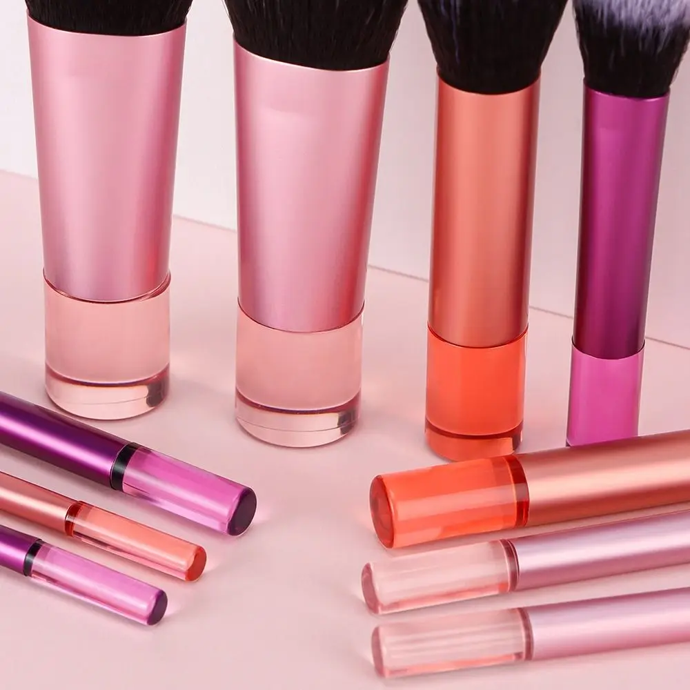 10 pçs mini conjunto de pincéis de maquiagem de viagem pincéis de delineador lápis de sobrancelha kit de escova cosmética macio multifuncional conjunto de pincéis de sombra