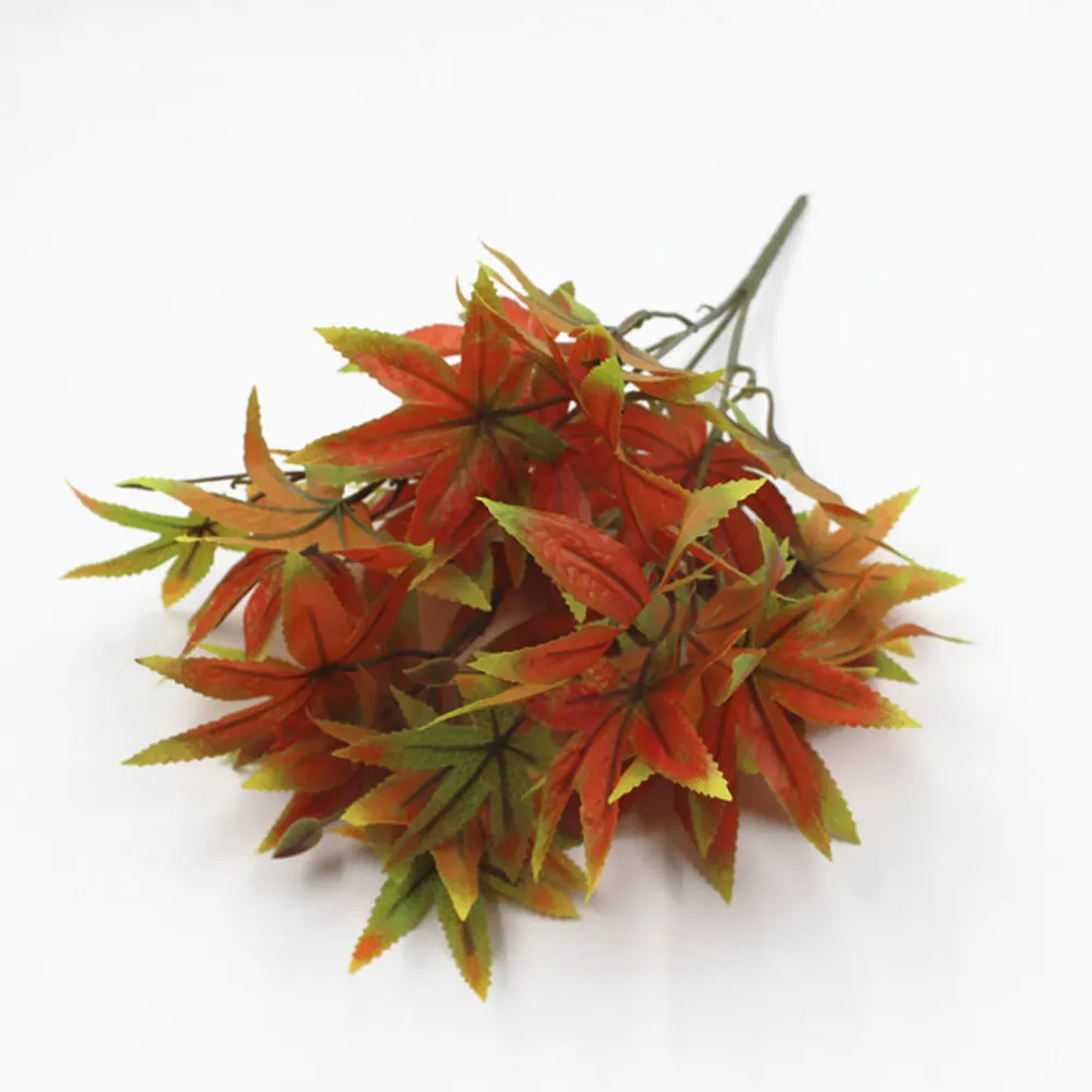 

3Pcs Simulation Maple Leaf Plant Easy Clean Home Garden Hotel Office Decoration Brown Green Red Lifelike Maple Leaves