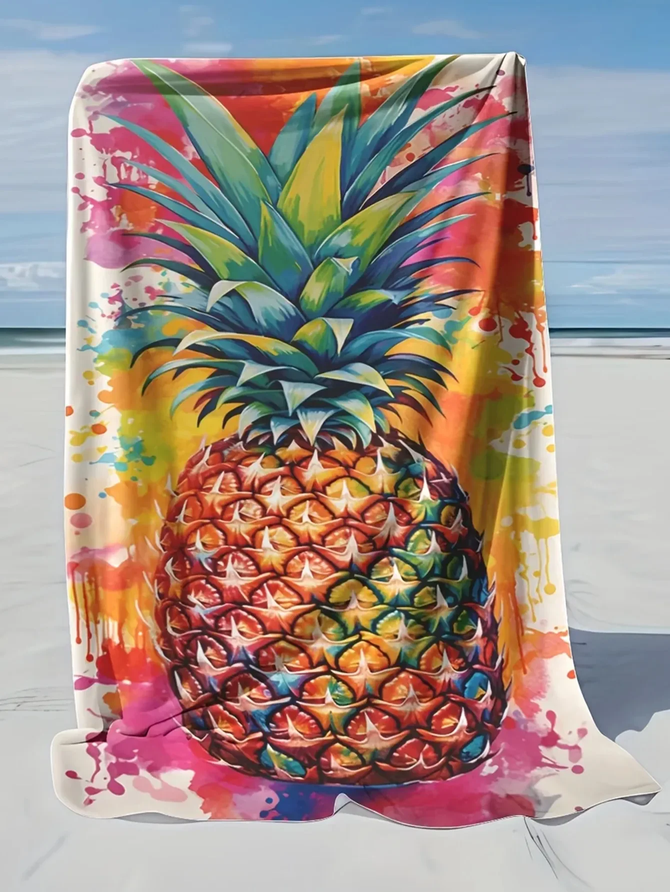 Starfish Shell Pearl Gravel Print Beautiful Beach Towel, Extra Large Super Soft Microfiber Bath Towel for Beach Travel