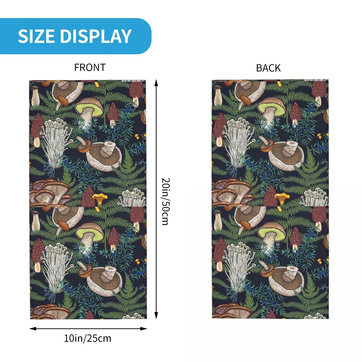 Dark Mushroom Forest Bandana Neck Cover Printed Psychedelic Balaclavas Wrap Scarf Face Mask Running Men Women Adult Windproof