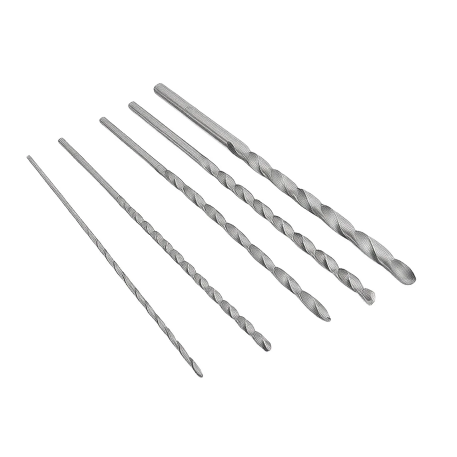 Get Precise Results Every Time with Our 5Pcs High Steel Drill Bit Set 200mm Extra Long for Plastic Spring Steel and More!