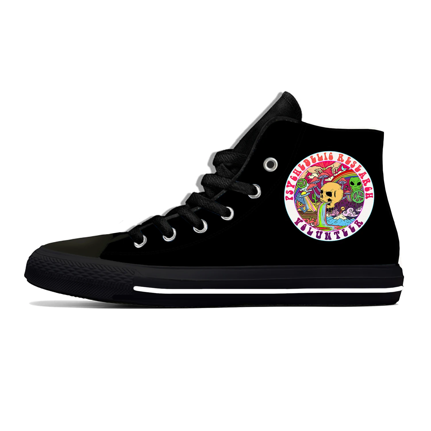 Hot Psychedelic Research Volunteer Cool Fashion Cool Casual Shoes High Top Lightweight Board Shoes Breathable Men Women Sneakers