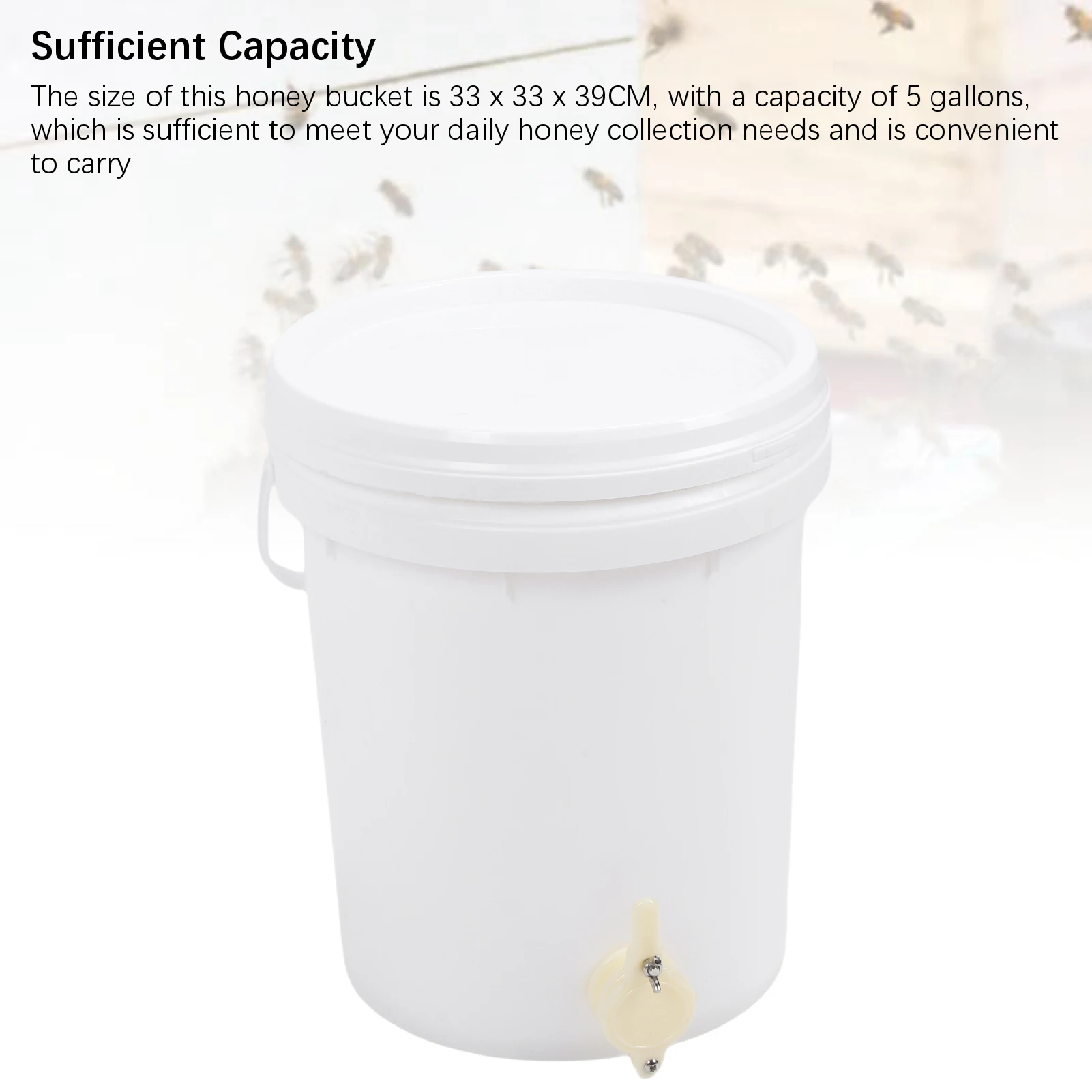 5 Gallon Honey Bucket with Lid and Gate Plastic Honey Storage Container for Beekeeping 5 Gallon Bucket Honey Bucket with Gate