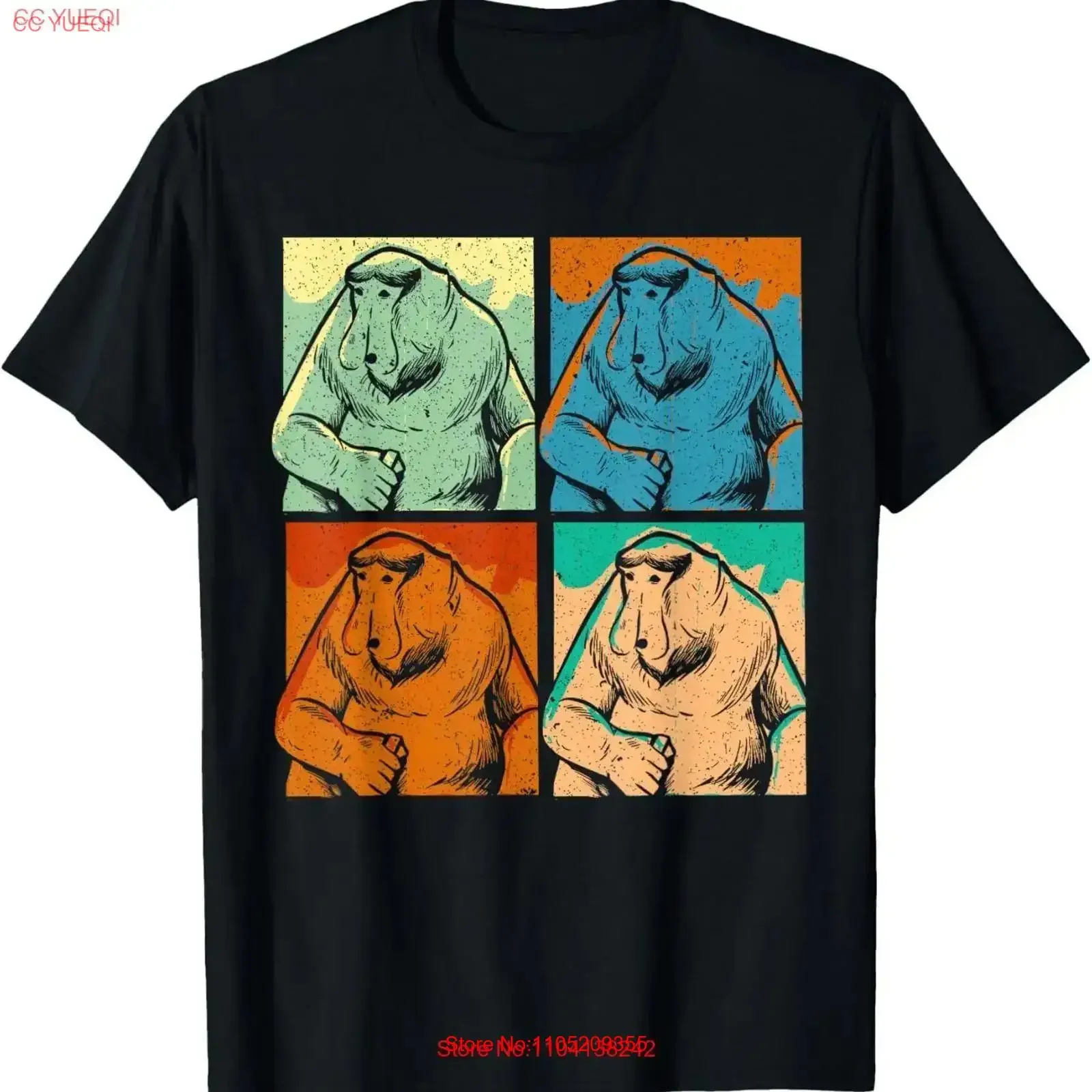 تي شيرت Retro Proboscis Monkey Ape Wildlife Zookeeper تي شيرت عتيق مصمم ملابس متعددة الاستخدامات ملابس الشارع الشهير غير رسمية مريحة