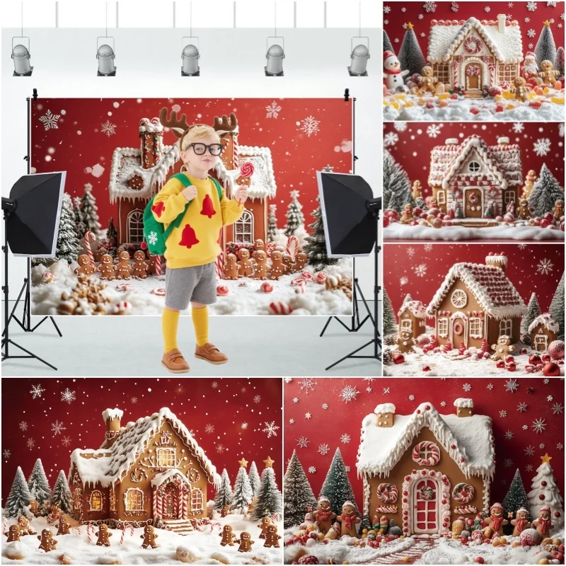 الشتاء عيد الميلاد التصوير الخلفيات عيد الميلاد إكليل الحلوى كوخ عطلة الكبار الأسرة صور التصوير خلفية استوديو الدعائم