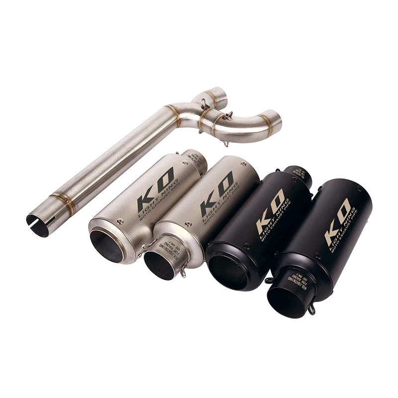 51MM For Yamaha FZ6 FZ6N FZ6S 2004-2011 Motorcycle Exhaust Muffler Pipe Connect Tube Slip On Black Escape Silencer Mid Link Pipe