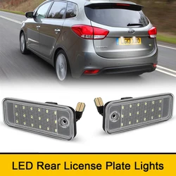 2Pcs No Error Car Tail License Number Plate LED Lights For Kia Rondo Carens 2013- Hyundai Azera Grandeur 06-10 Grand Santa Fe NC