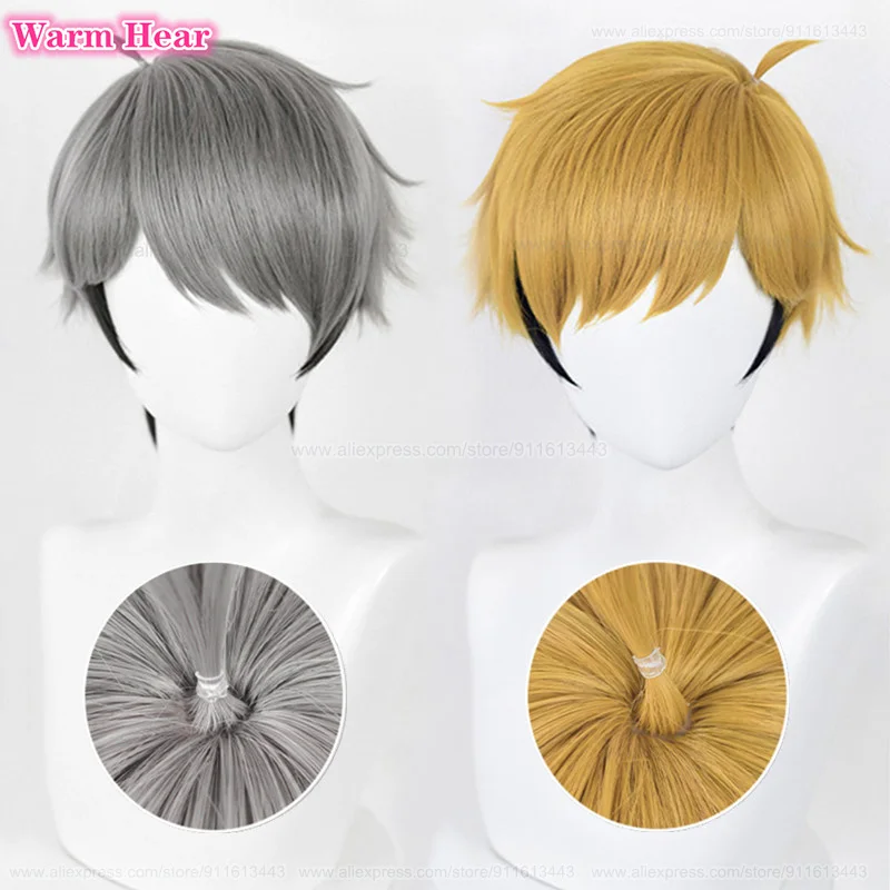 High Quality Synthetic Anime Miya Atsumu Miya Osamu Cosplay Wig 30cm No.7 Miya Atsumu Wigs Heat Resistant Party Wigs + A Wig Cap