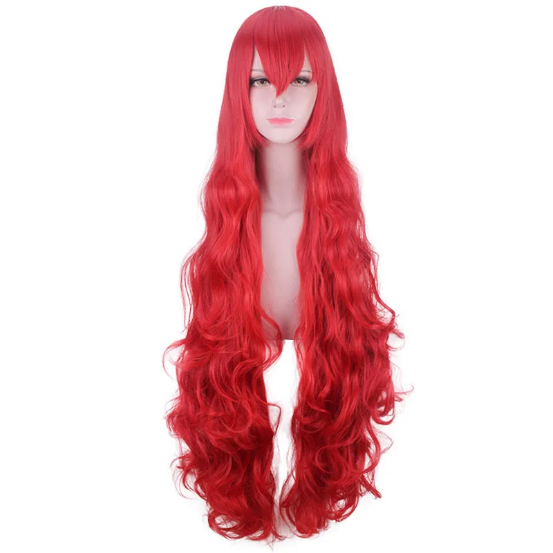 Peluca sintética larga ondulada rosa azul para Cosplay, juego de rol, disfraz de fiesta, pelo de fibra resistente al calor