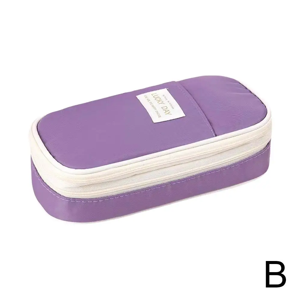 Estuches de lápices de gran capacidad para estudiantes, bolsa de lápices, caja de soporte para niñas y niños, organizador de papelería de oficina, suministros escolares D0Q4