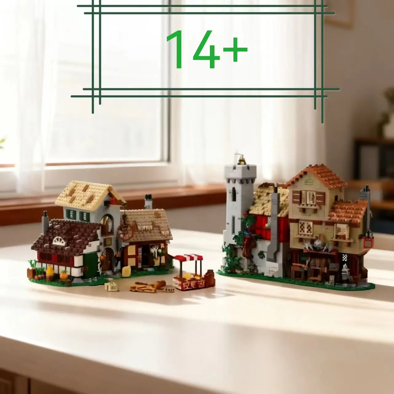 2026 New 3304PCS Compatible with European Rural Street View Home Decoration Assembly Model Ornament Birthday Gift