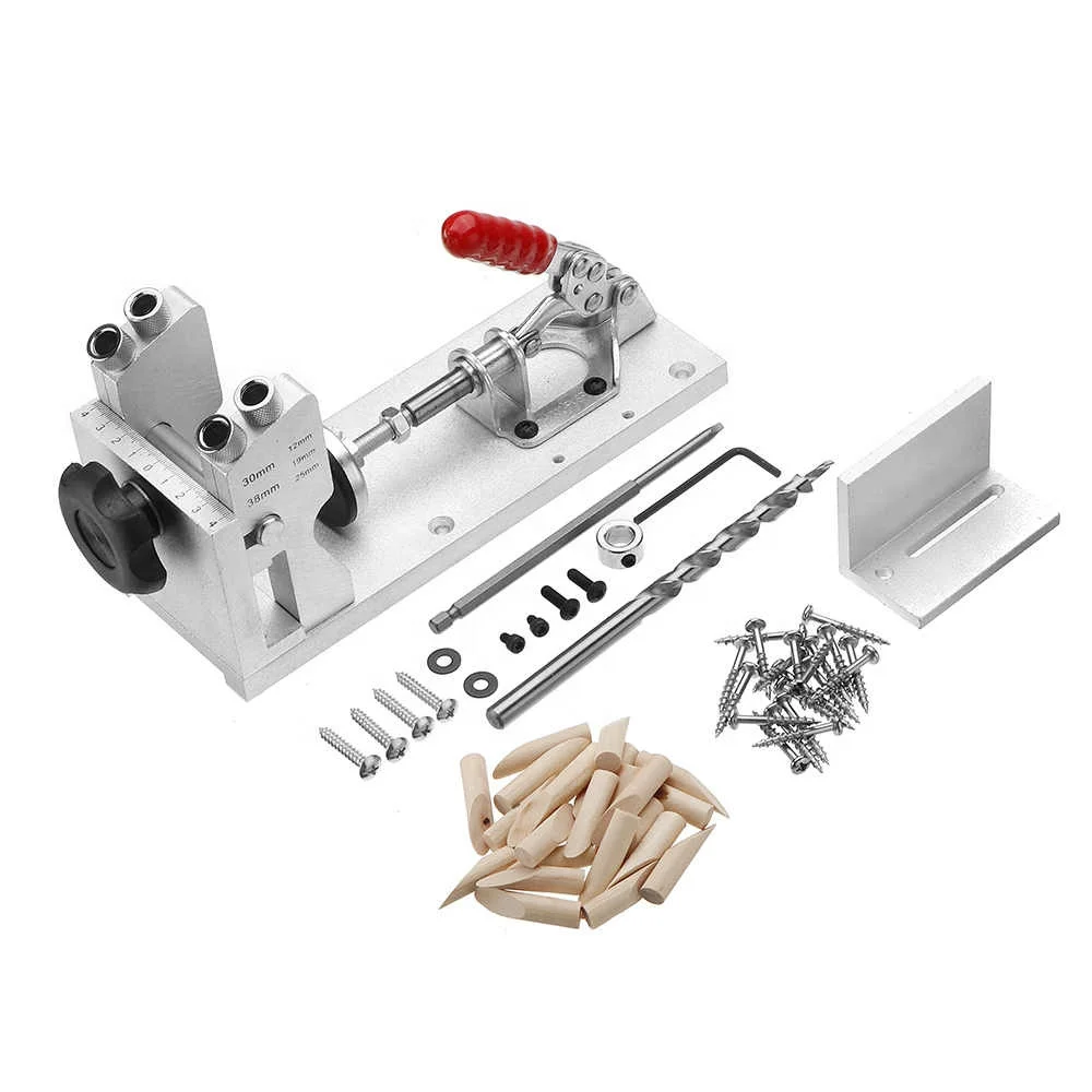 Carpenter Kit With Clamp And Hole Drill Bits For Carpenter Hardware Aluminium Alloy Woodworking Pocket Hole Jig System Guide