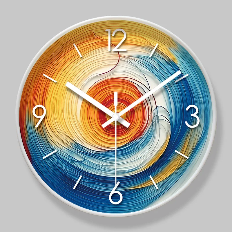 2026 New 10/12/14 Inch Colorful Swirl Abstract Art Wall Clock Living Room Office Modern Creative Home Decor Mute Quartz Clocks