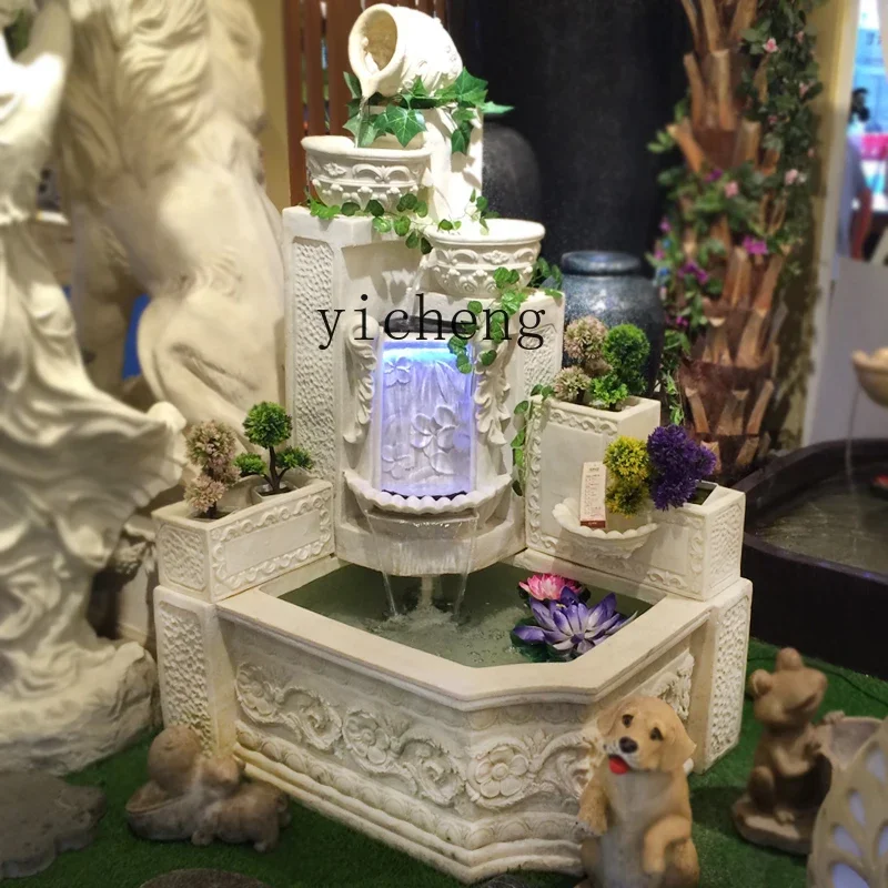 L7- European corner living room running water fountain indoor rockery fish pond courtyard floor decoration outdoor ornament