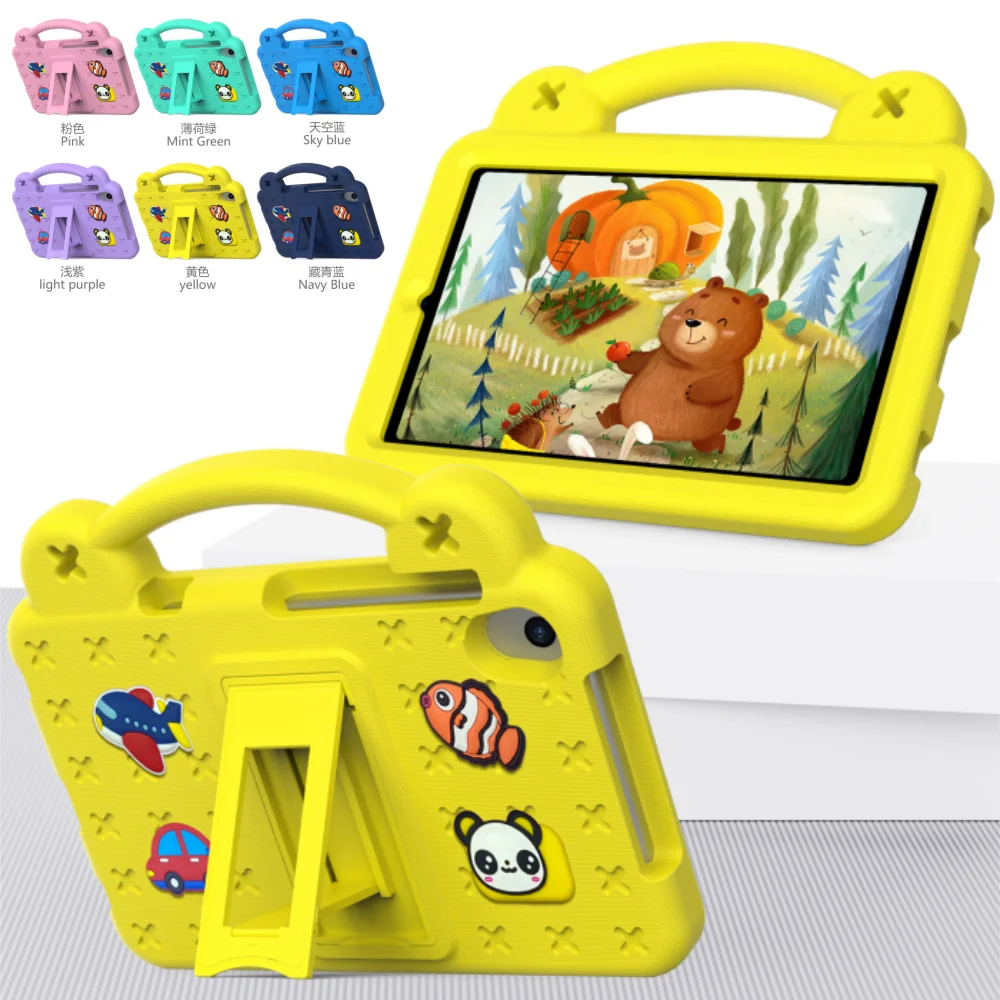 Kids Soft EVA Bear Case for Walmart Onn 8.0 inch Gen4 Gen 4 2024 Funda Stand Shockproof Cover with Child Friendly Hand Holder