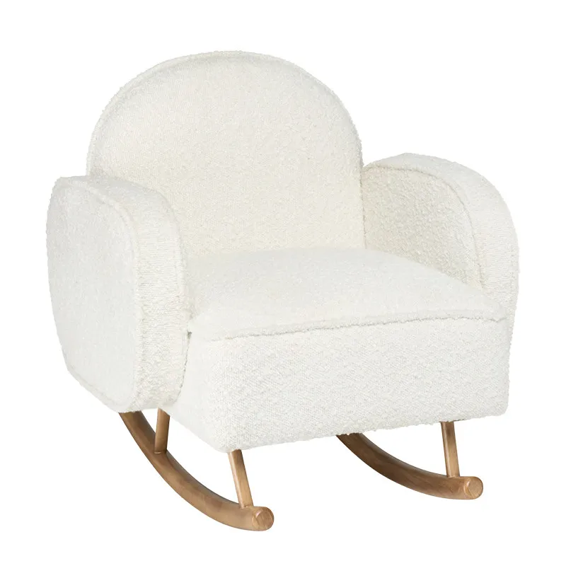 Lamb wool reading seat, small sofa, fabric mini lazy rocking chair
