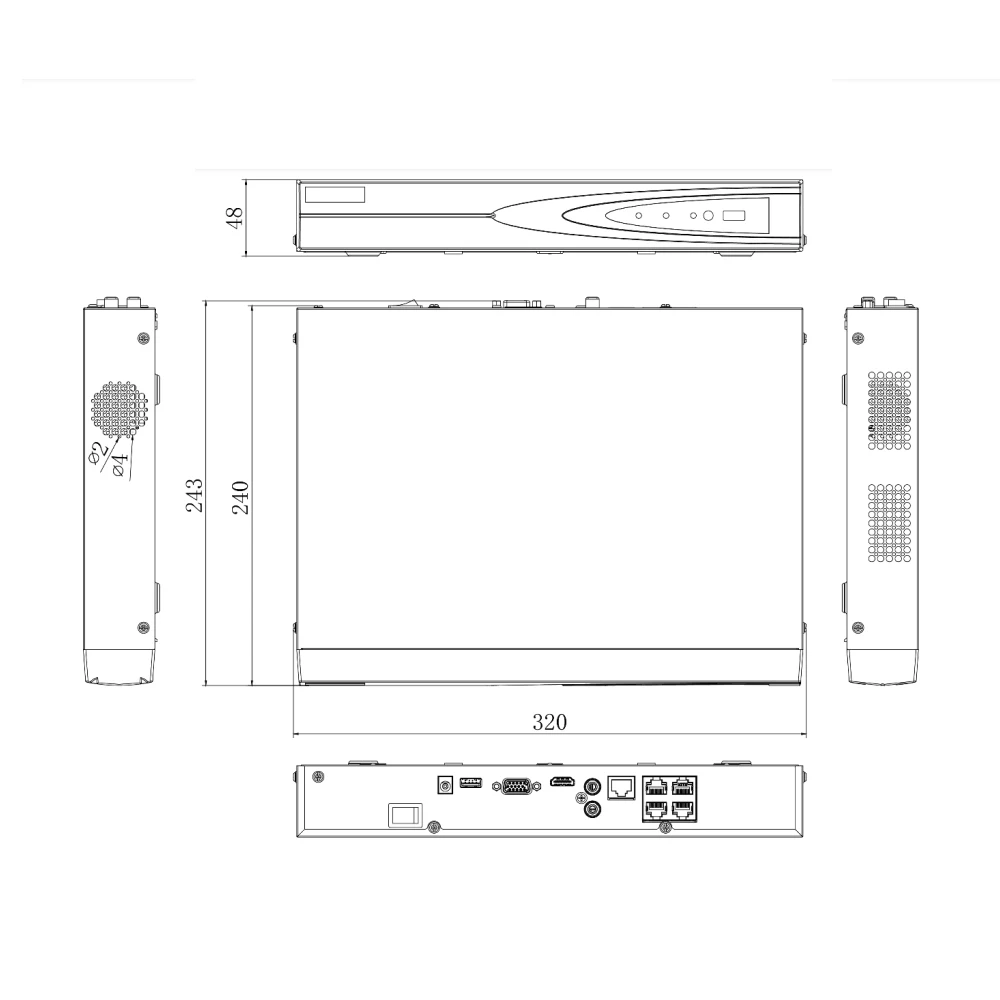 الأصلي Hikvision شبكة مسجل فيديو DS-7604NI-Q1/4P 4K 4CH 4PoE 1U 1 SATA NVR 8MP H.265 + MD2.0 المراقبة الأمنية