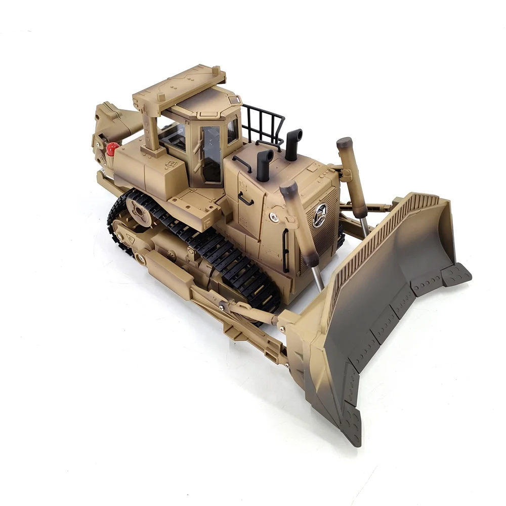 

Remote control engineer bulldozer model front and rear dual head remote control lifting 1:18 remote control bulldozer military t