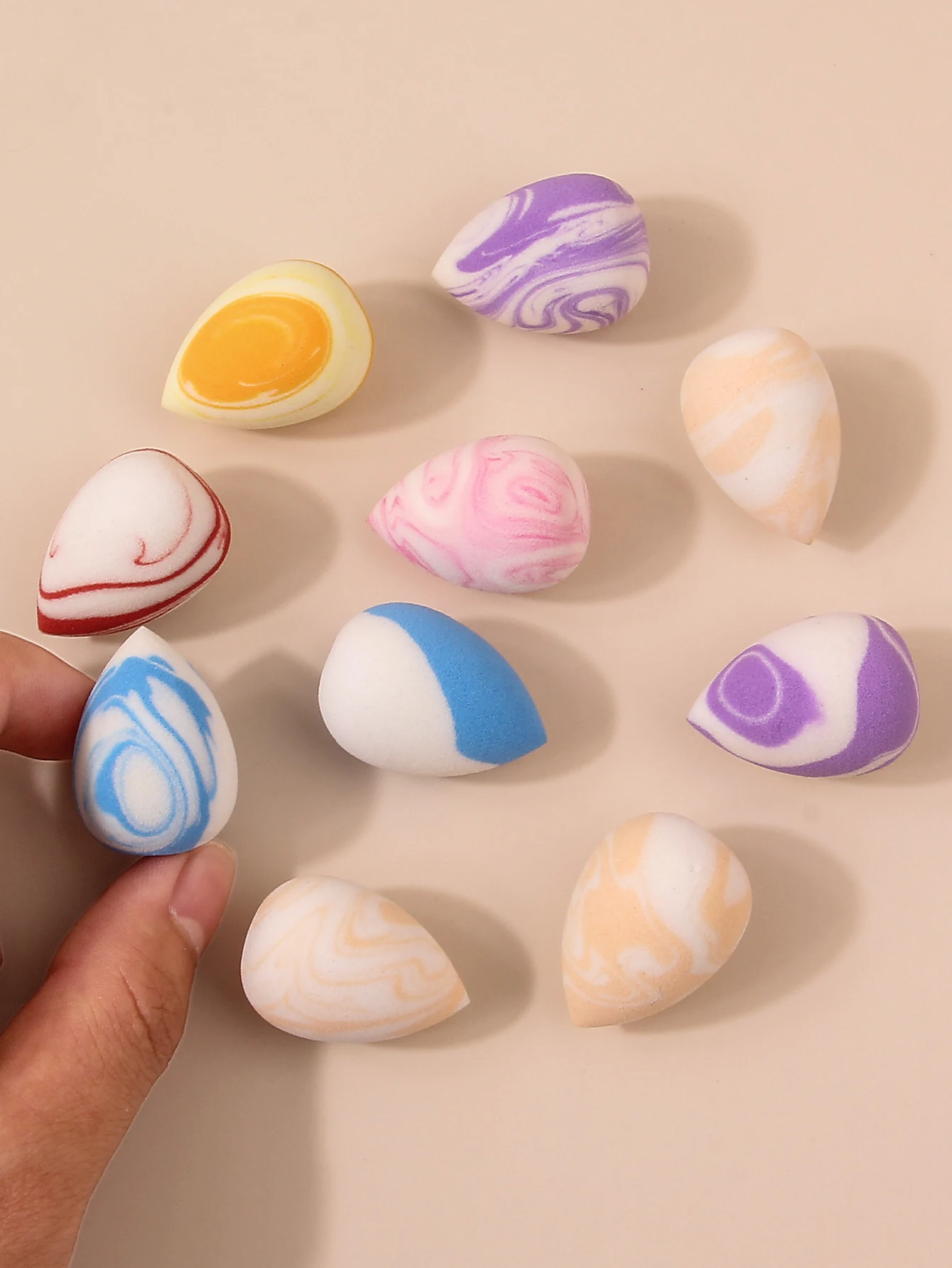 Esponjas de maquillaje de dulces, juego de mezcla de arcoíris para base y corrector, regalo de vacaciones para niñas, 10/20/25/50/100 Uds.