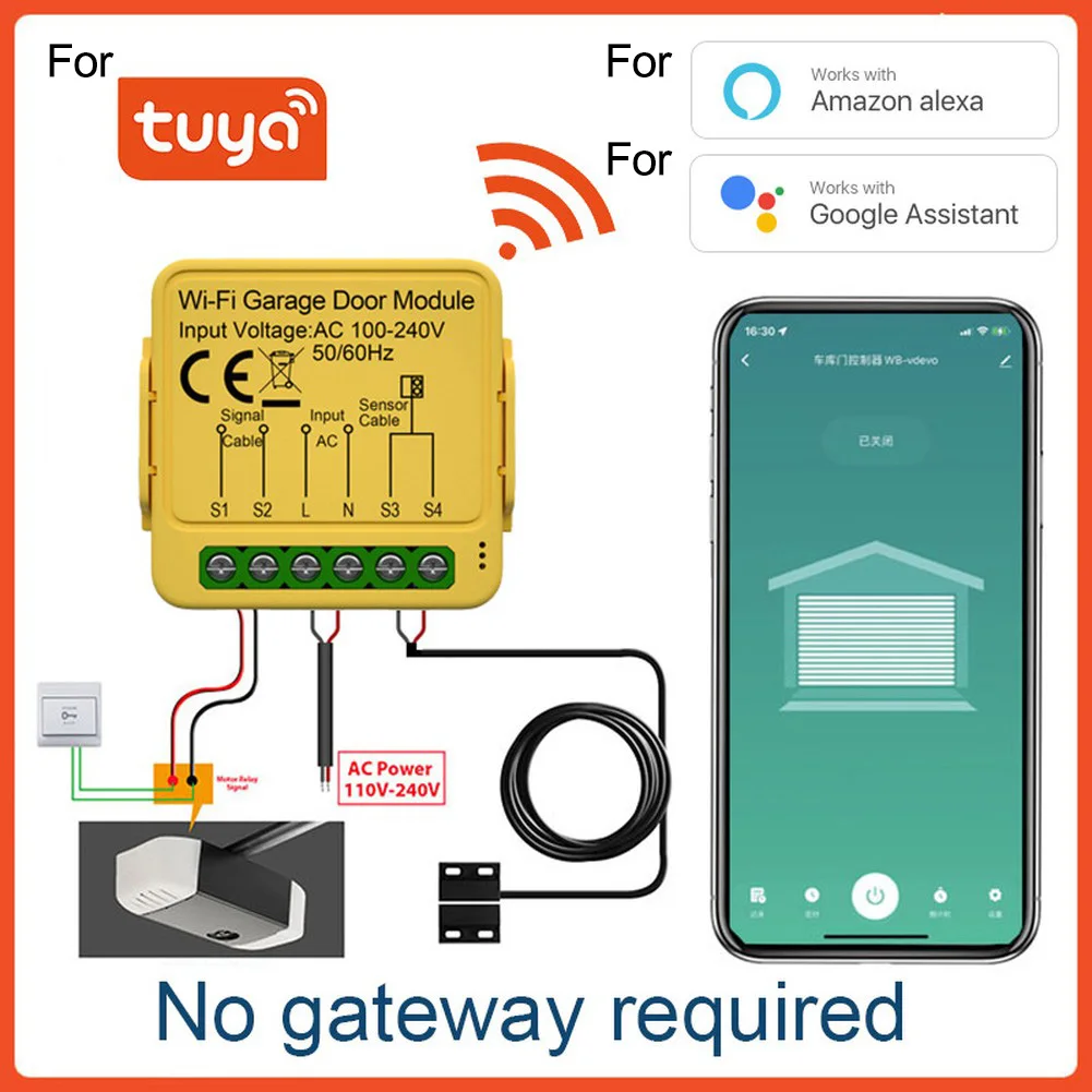 

For Tuya Intelligent Garage Door Switch Module Wifi Door Opening Controller Home Hardware Replacement Parts