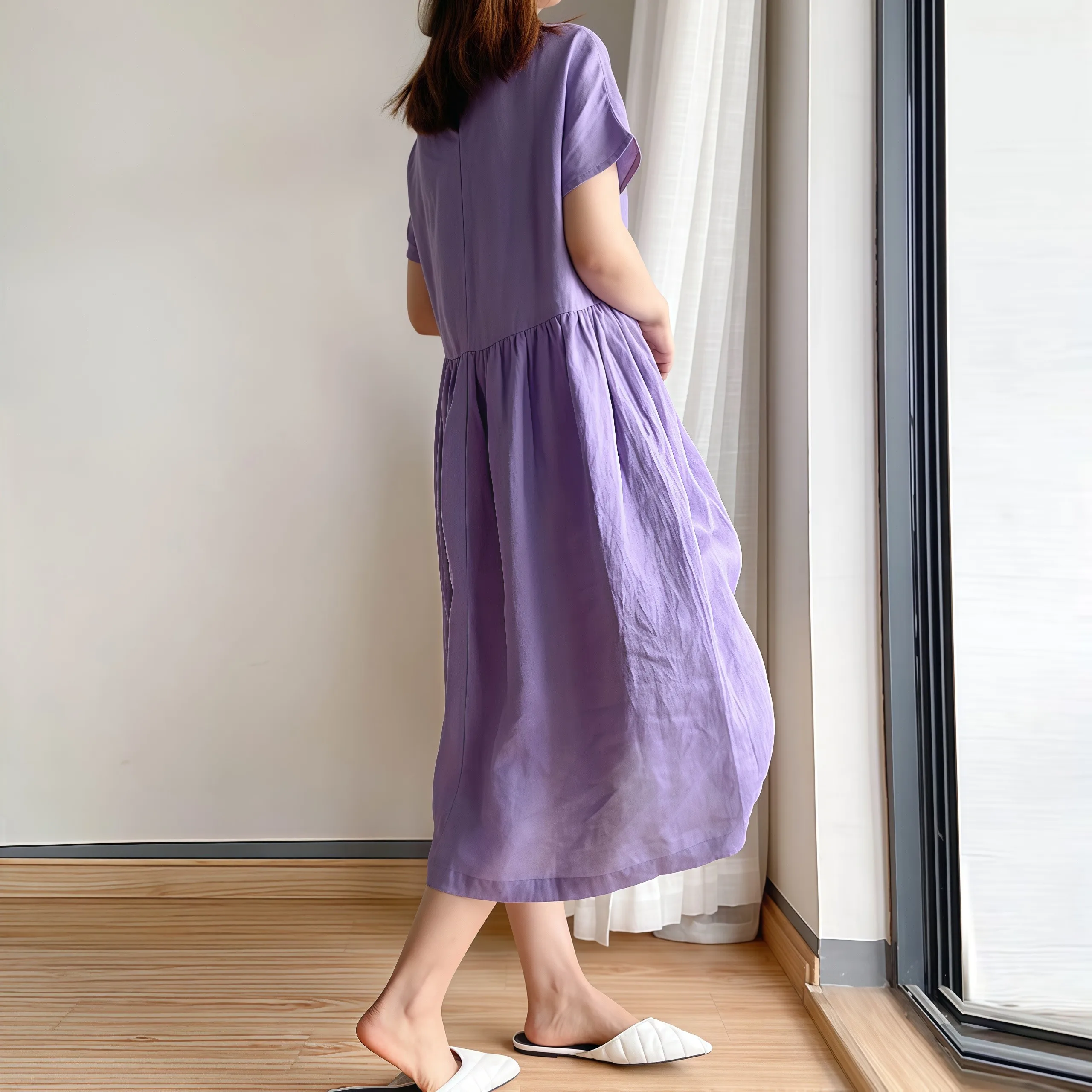 

Модное свободное платье больших размеров, длинное платье M (92 см/36,22 дюйма), 100 см/39,37 дюйма, 40-53 кг, сексуальное весеннее платье для отпуска и праздников