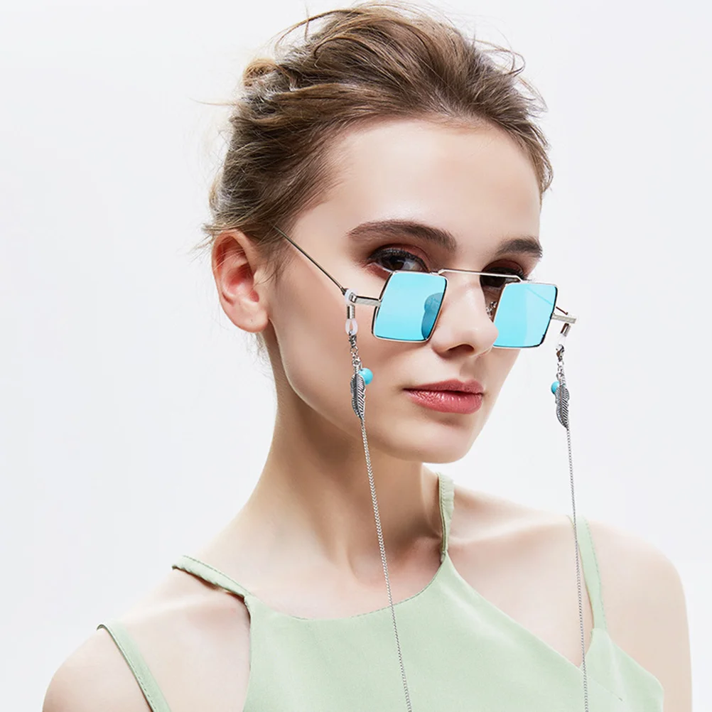 

1pc Glasses Chain Vintage Stainless Steel Leaves Design Eyeglass Cord For Reading Sunglasses Neck Strap Eyewear Holder Rope